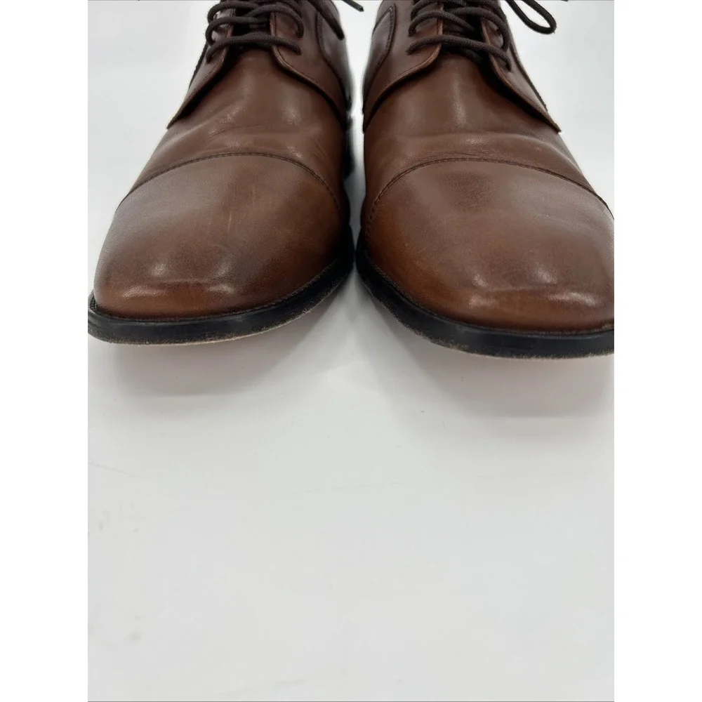 Johnston & Murphy Mens Brown Leather Cap Toe Oxford‎ Dress Shoes 24-9150